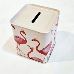 Flamingo Money Box (Tin 9cm with Base Cap)